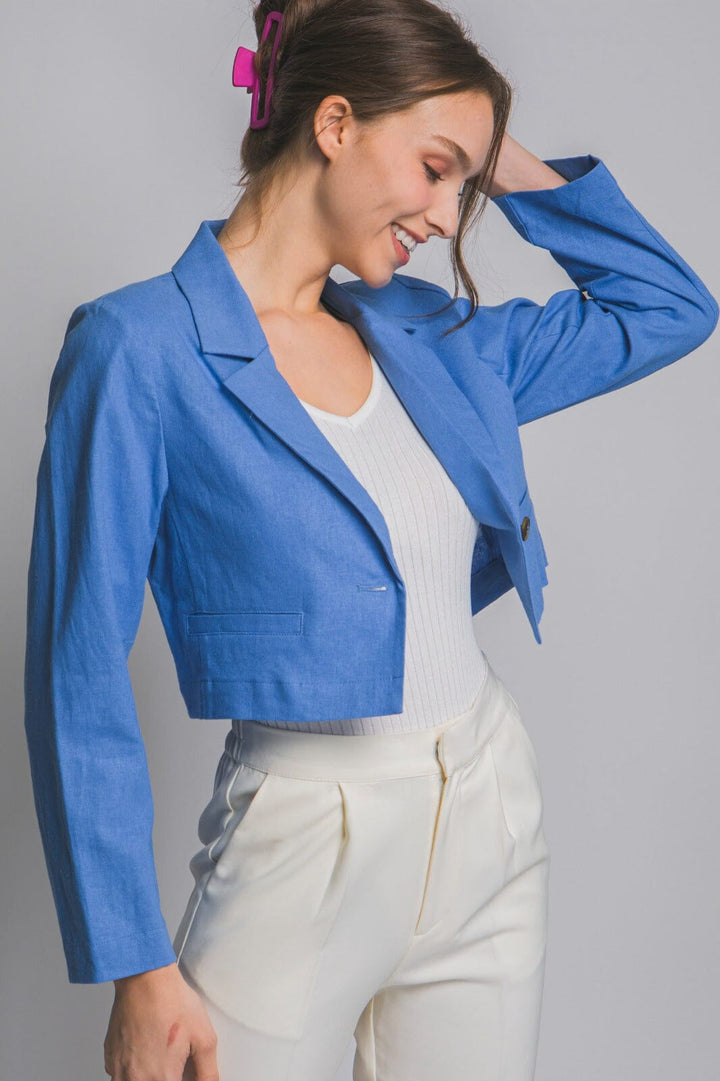 WOMEN'S LONG SLEEVE BUTTON CLOSURE BLAZER