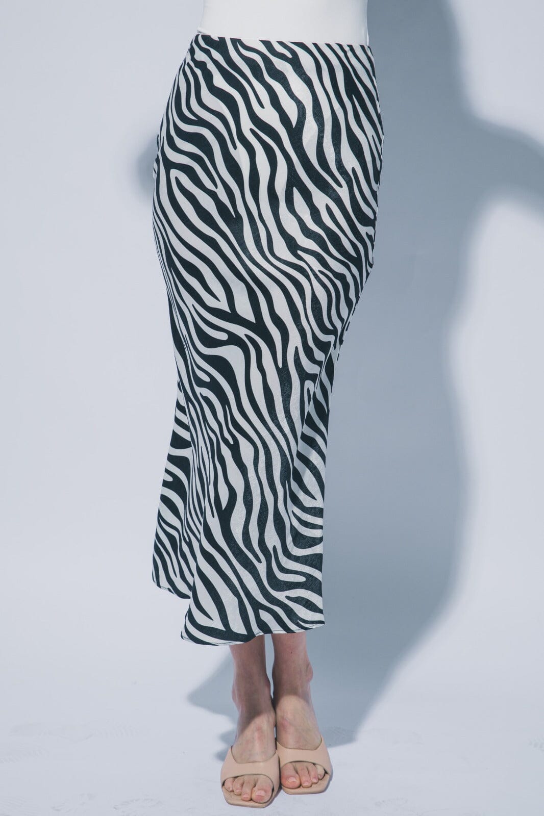 WOMEN'S ELASTIC WAIST ANIMAL PRINT MIDI SKIRT