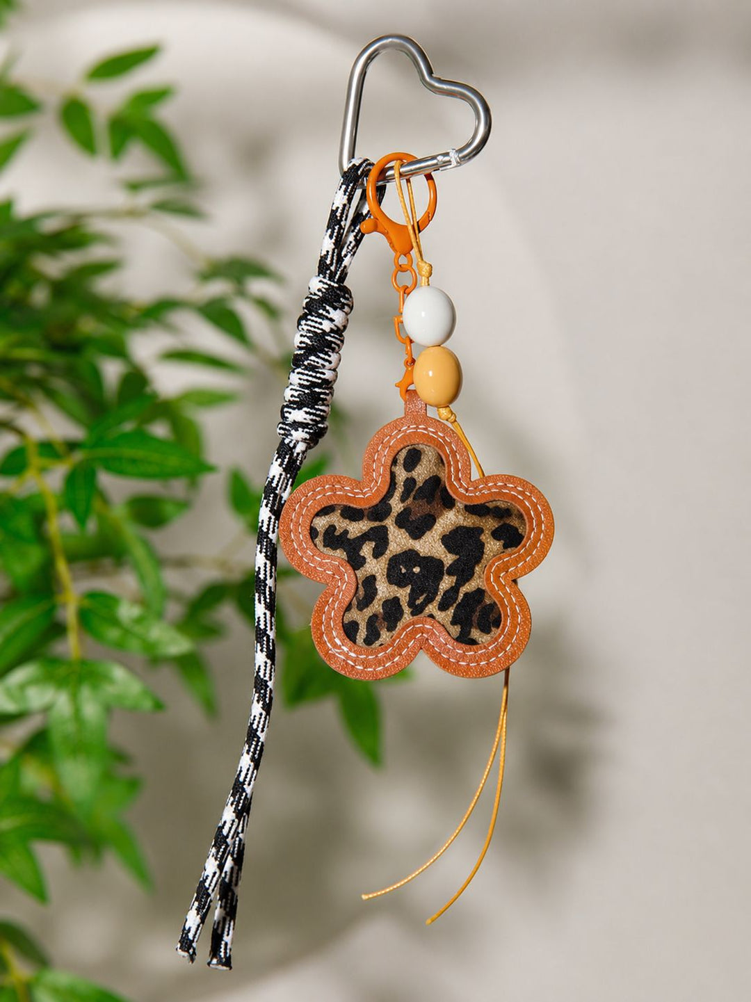 FASHION PU LEATHER ANIMAL PRINT MULTI PENDANT KEYCHAIN
