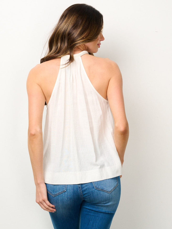WOMEN'S SLEEVELESS HALTER NECK TANK TOP