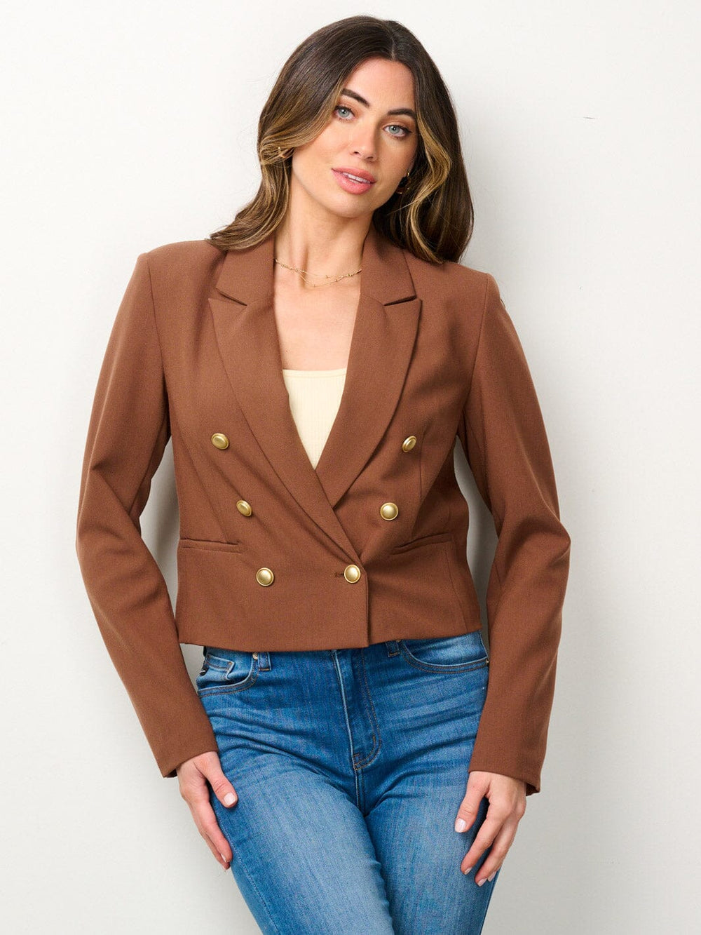 WOMEN'S LONG SLEEVE BUTTON CLOSURE BLAZER