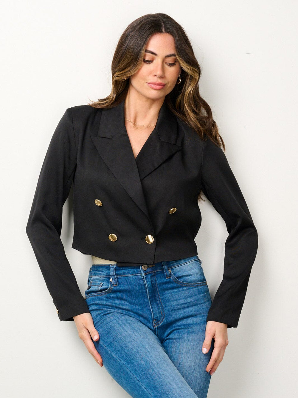 WOMEN'S LONG SLEEVE BUTTON CLOSURE BLAZER