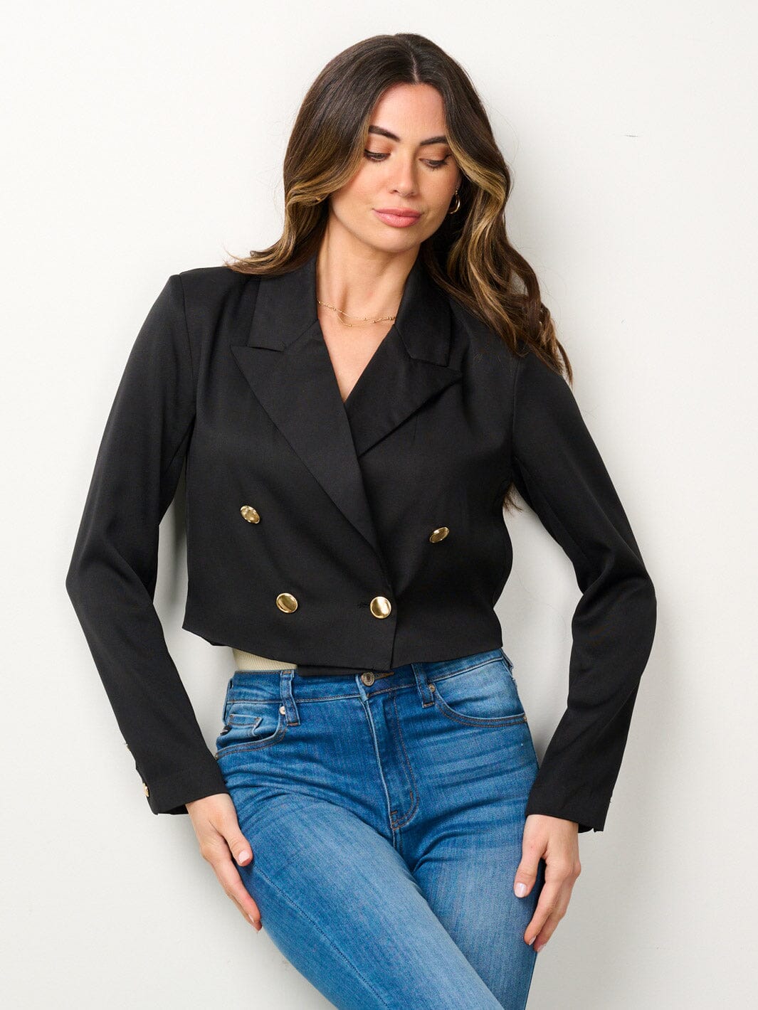 WOMEN'S LONG SLEEVE BUTTON CLOSURE BLAZER