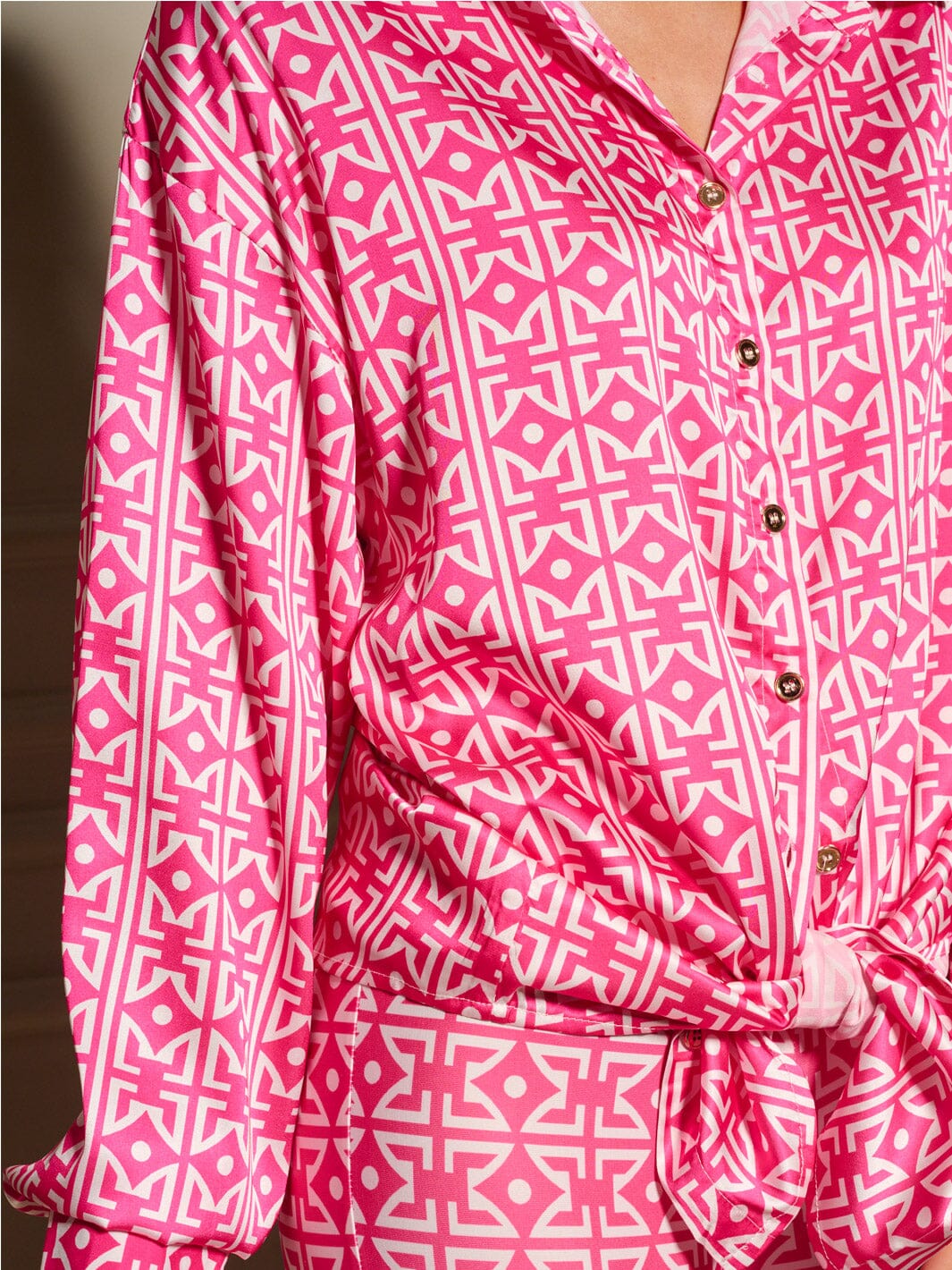 WOMEN'S LONG SLEEVE BLOUSE & ELASTIC WAIST PANTS MULTI PRINT 2PC. SET