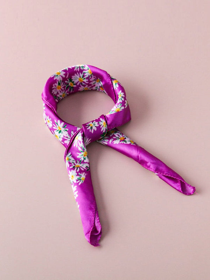 MULTIPLE COLOR SATIN DITSY FLORAL SCARFS