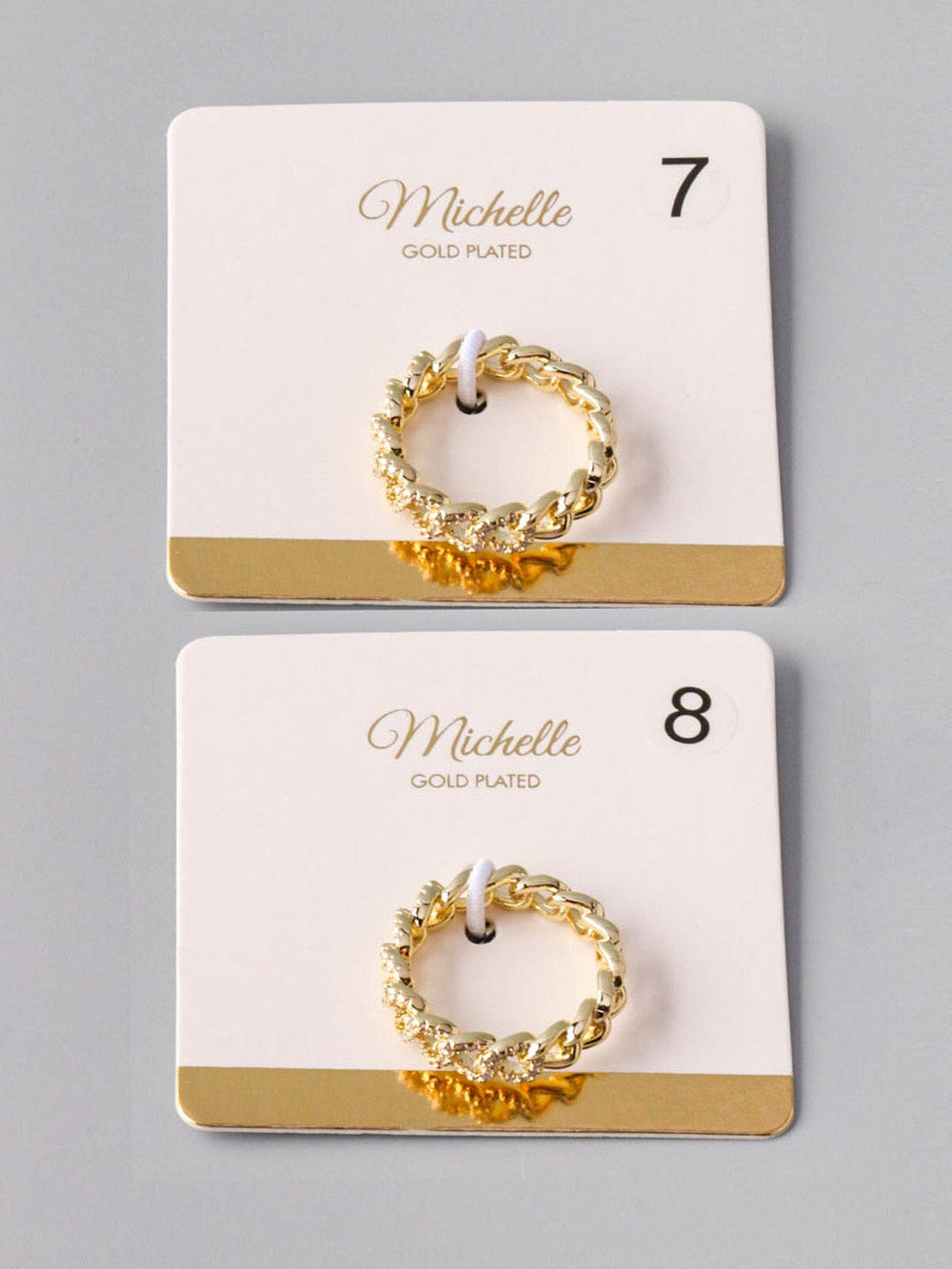 WOMEN'S GOLD PLATED CHAIN RINGS