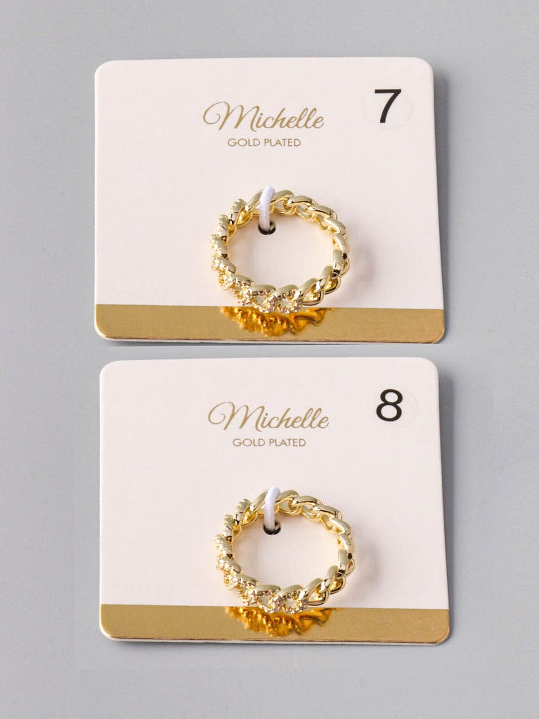 WOMEN'S GOLD PLATED CHAIN RINGS