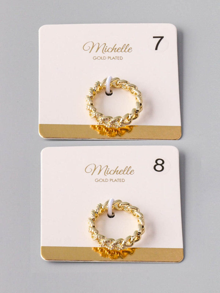 WOMEN'S GOLD PLATED CHAIN RINGS