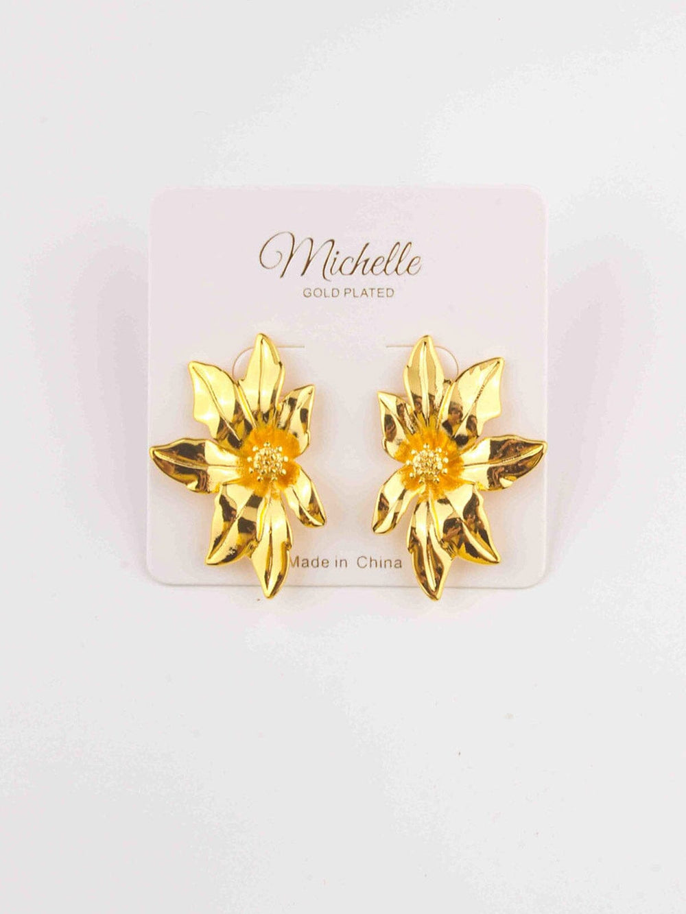 FASHION GOLD PLATED FLOWER EARRINGS