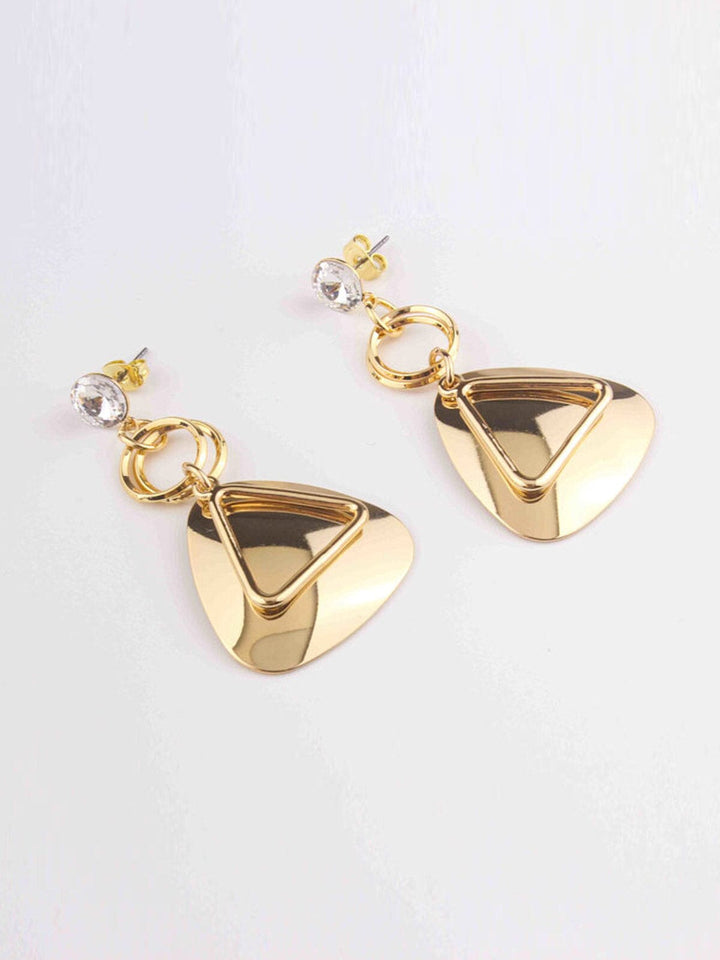 FASHION GOLD PLEATED DROP EARRINGS