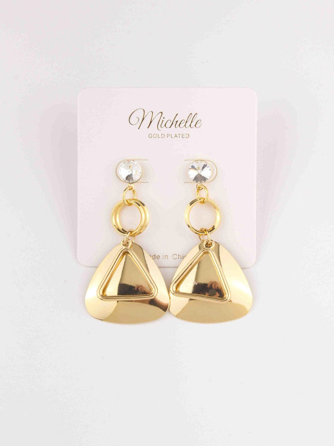 FASHION GOLD PLEATED DROP EARRINGS