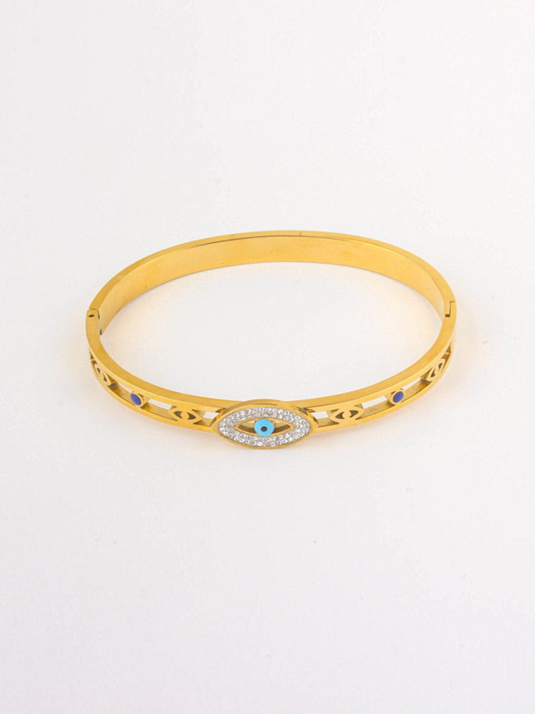 FASHION STAINLESS STEEL EVIL EYE GOLD BRACELET