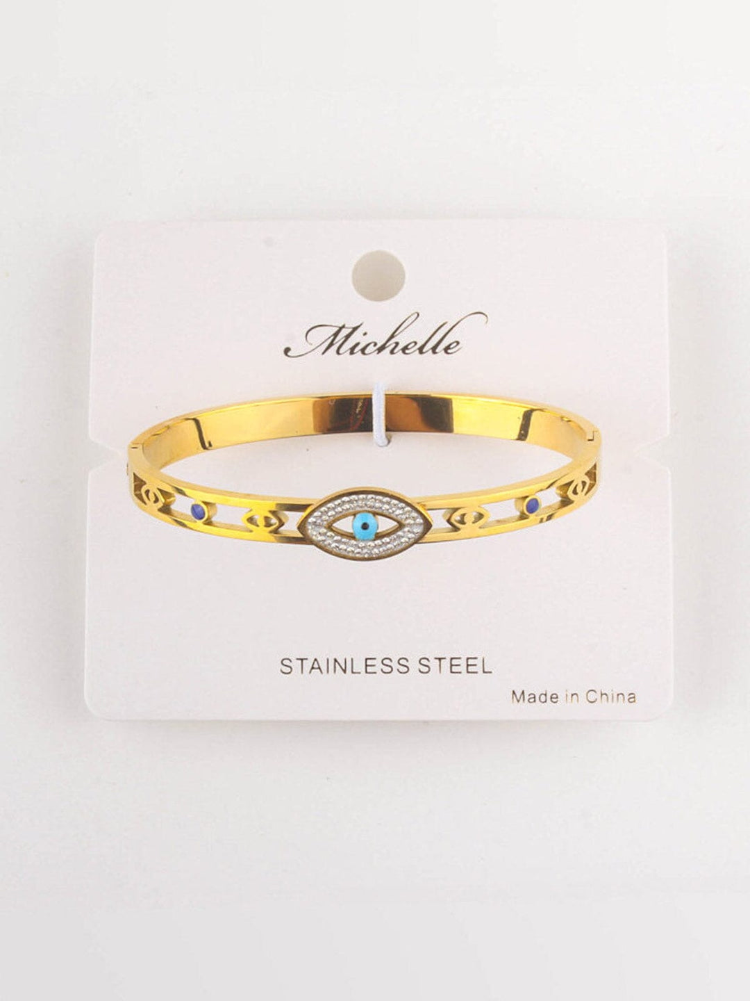 FASHION STAINLESS STEEL EVIL EYE GOLD BRACELET