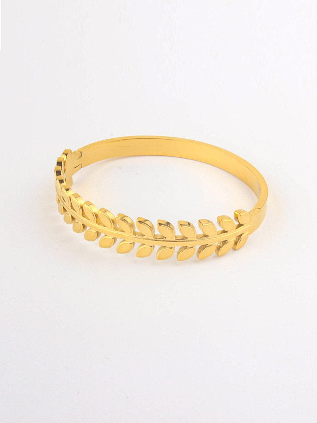 FASHION STAINLESS STEEL LEAFS DESIGN GOLD BRACELET