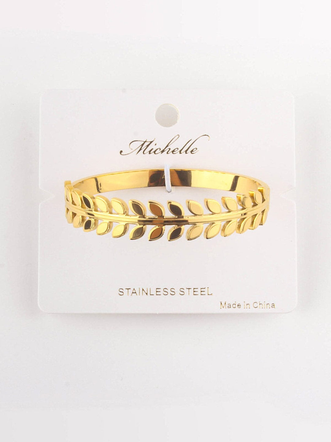 FASHION STAINLESS STEEL LEAFS DESIGN GOLD BRACELET