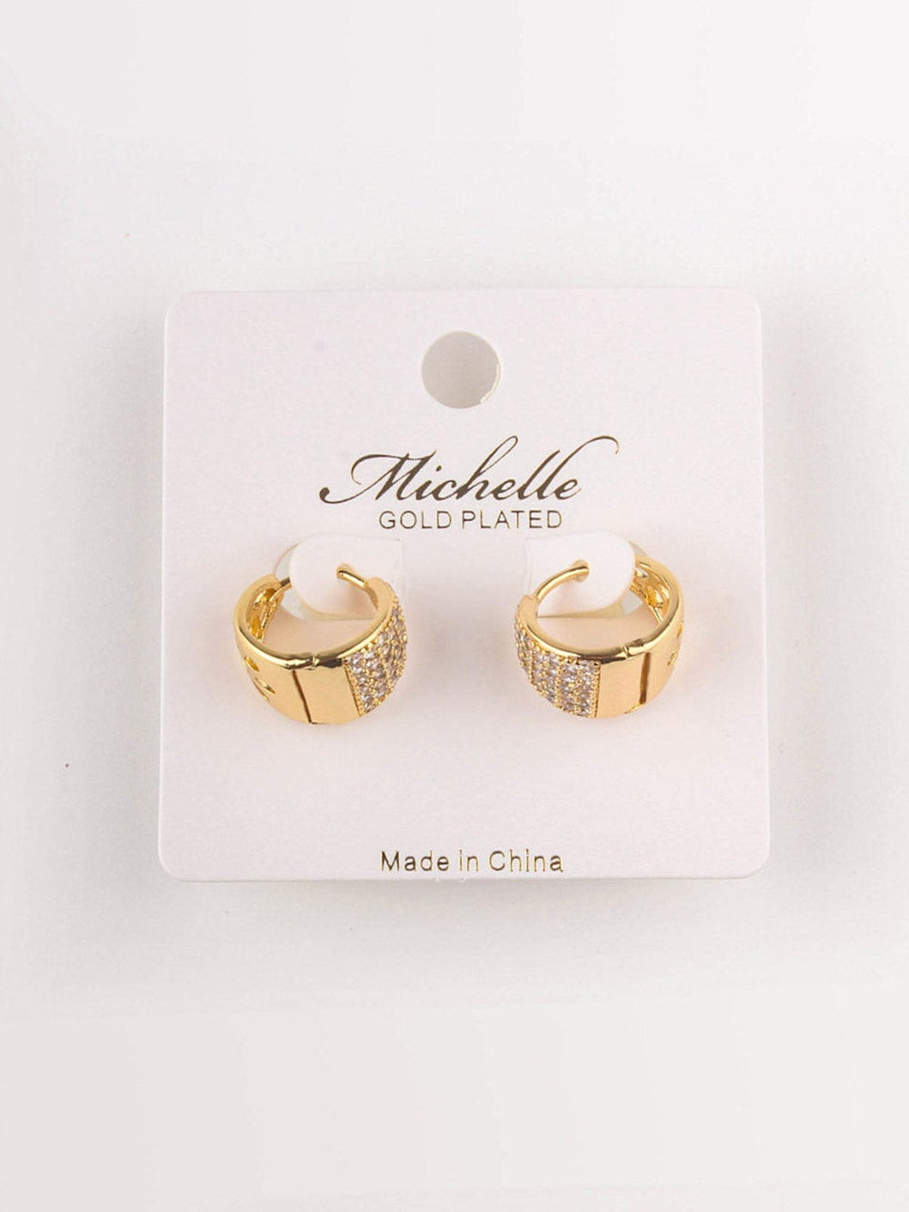 FASHION GOLD PLEATED SMALL EARRINGS