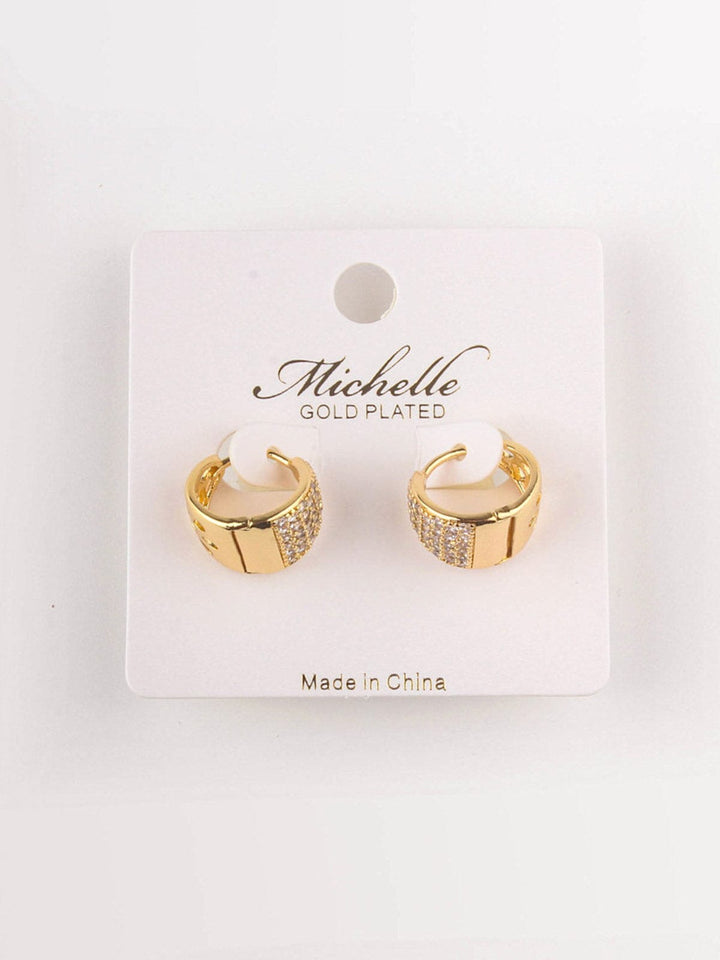 FASHION GOLD PLEATED SMALL EARRINGS