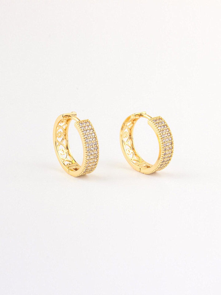 FASHION GOLD PLEATED HOOP EARRINGS