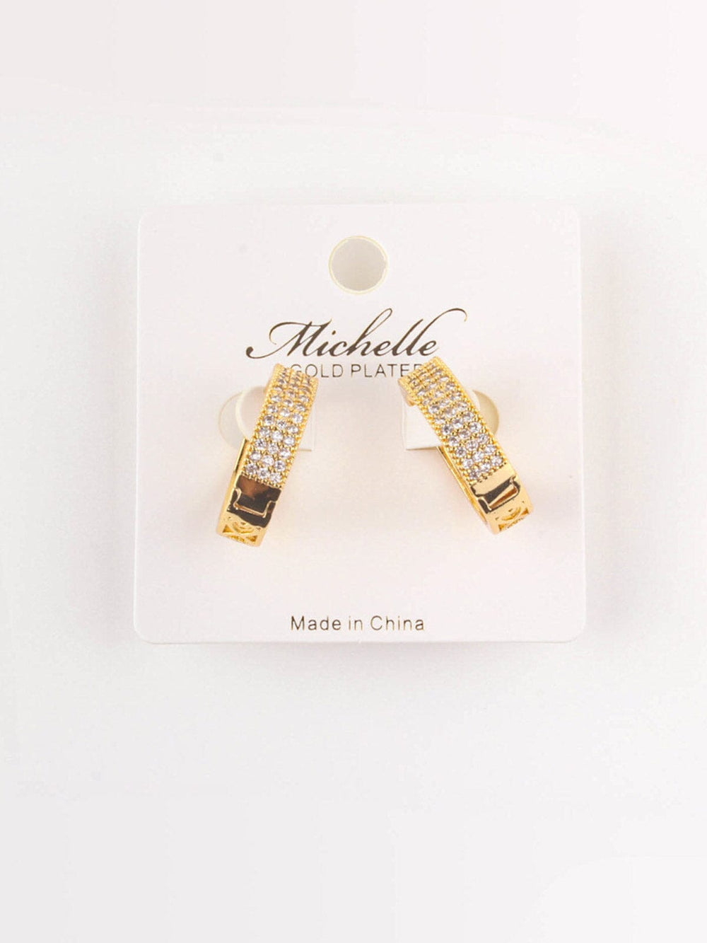 FASHION GOLD PLEATED HOOP EARRINGS