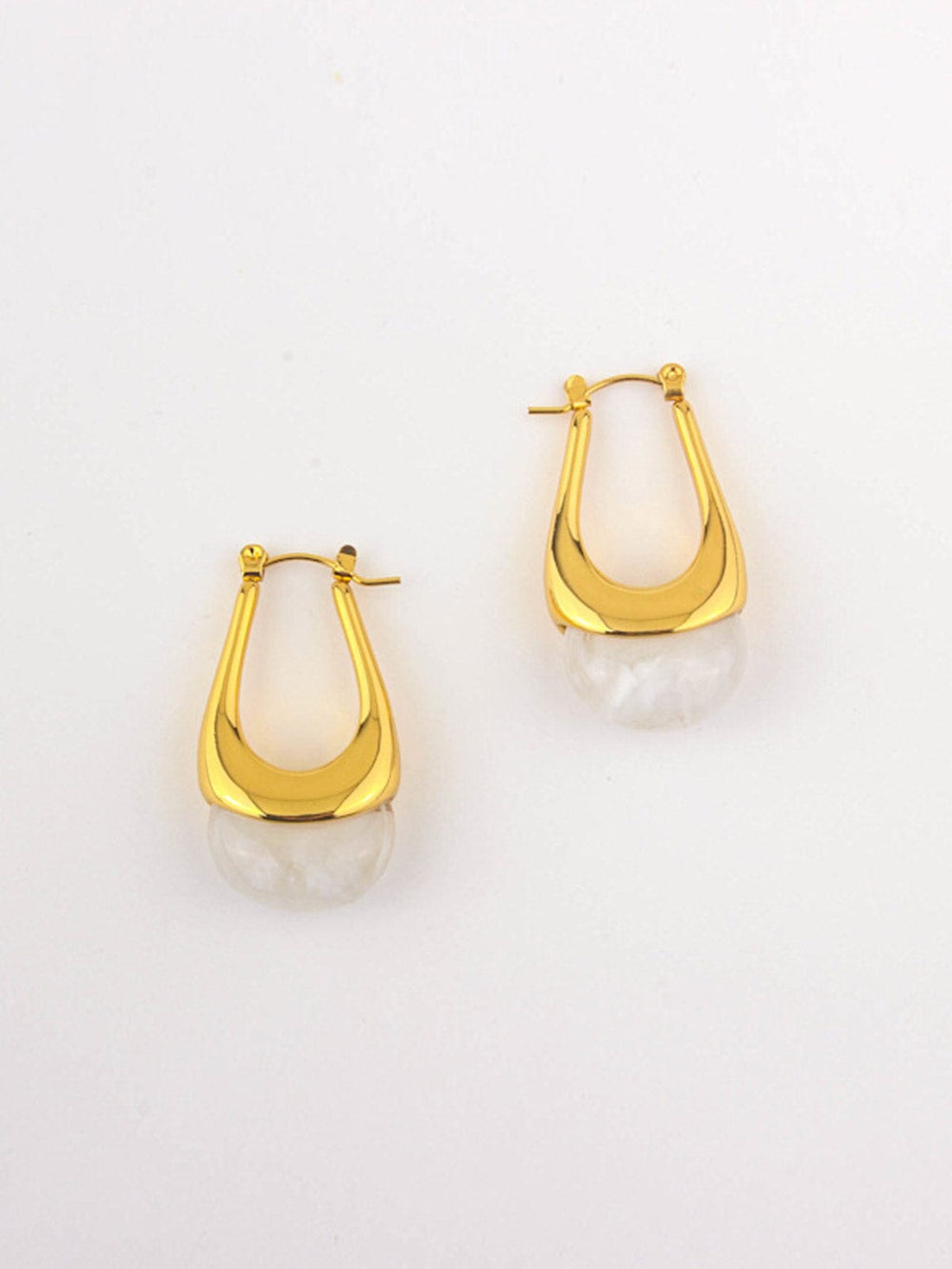 FASHION STAINLESS STEEL DROP GOLD EARRINGS