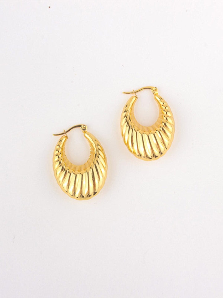 FASHION STAINLESS STEEL GOLD EARRINGS