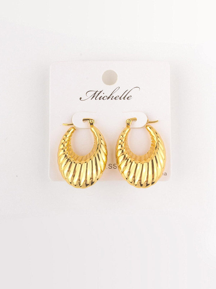 FASHION STAINLESS STEEL GOLD EARRINGS