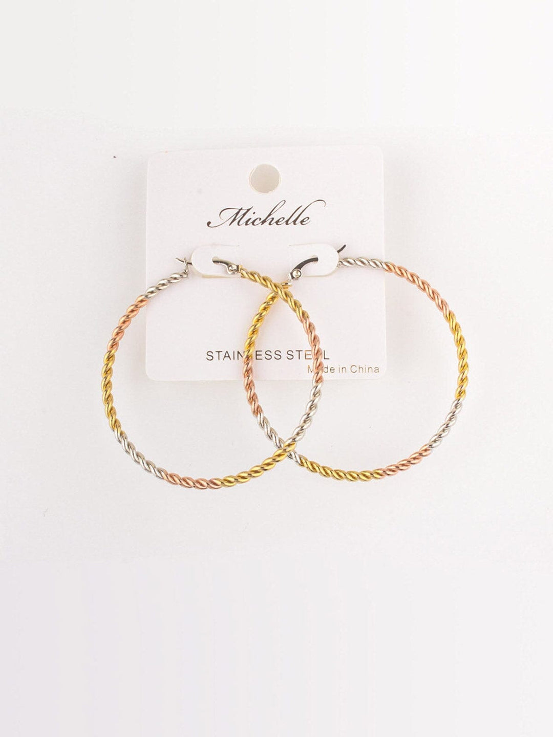 FASHION STAINLESS STEEL MULTI COLOR HOOPS EARRINGS
