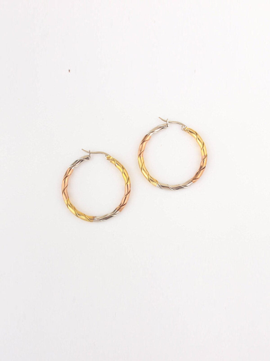 FASHION STAINLESS STEEL MULTI HOOPS EARRINGS