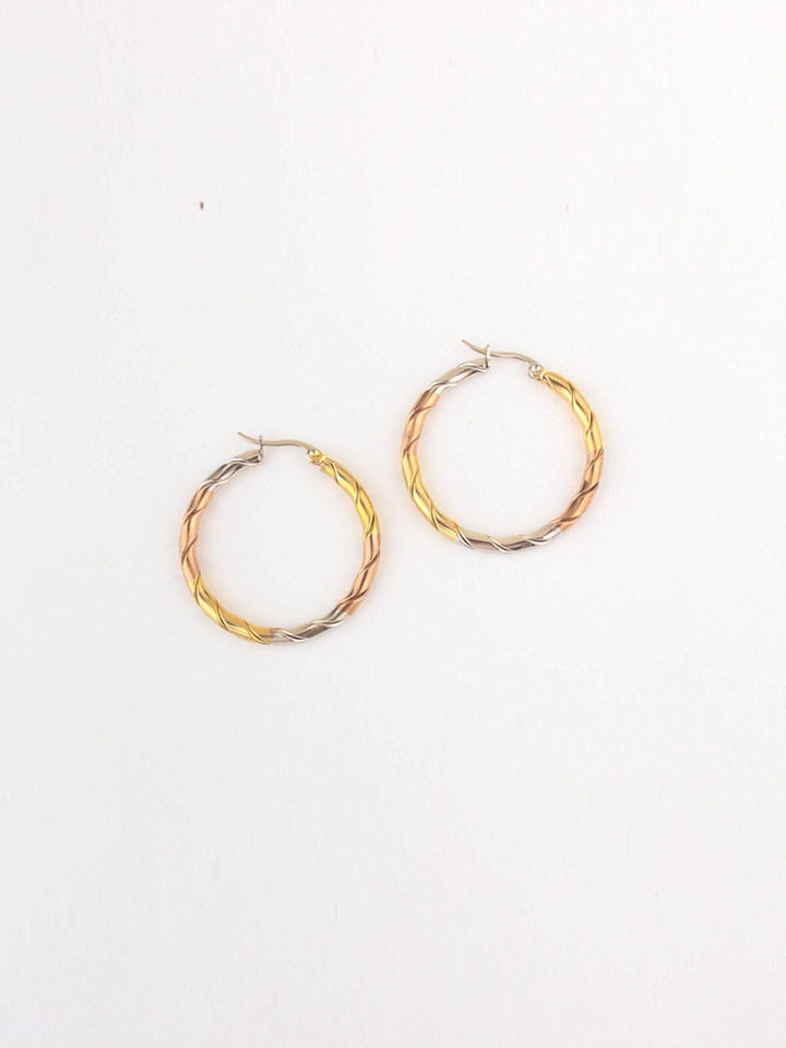 FASHION STAINLESS STEEL MULTI HOOPS EARRINGS