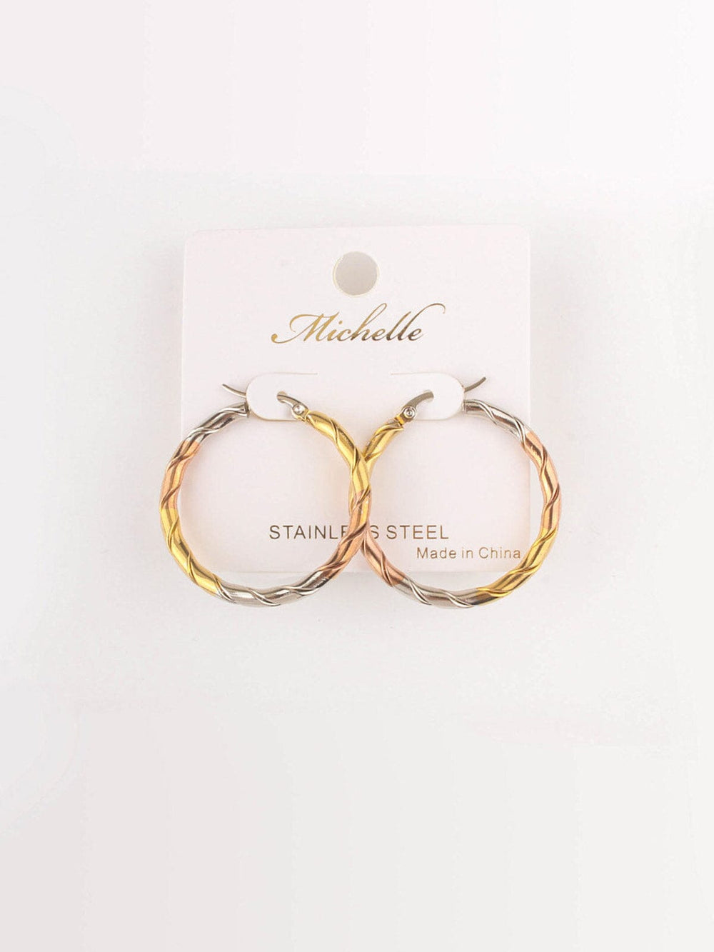 FASHION STAINLESS STEEL MULTI HOOPS EARRINGS