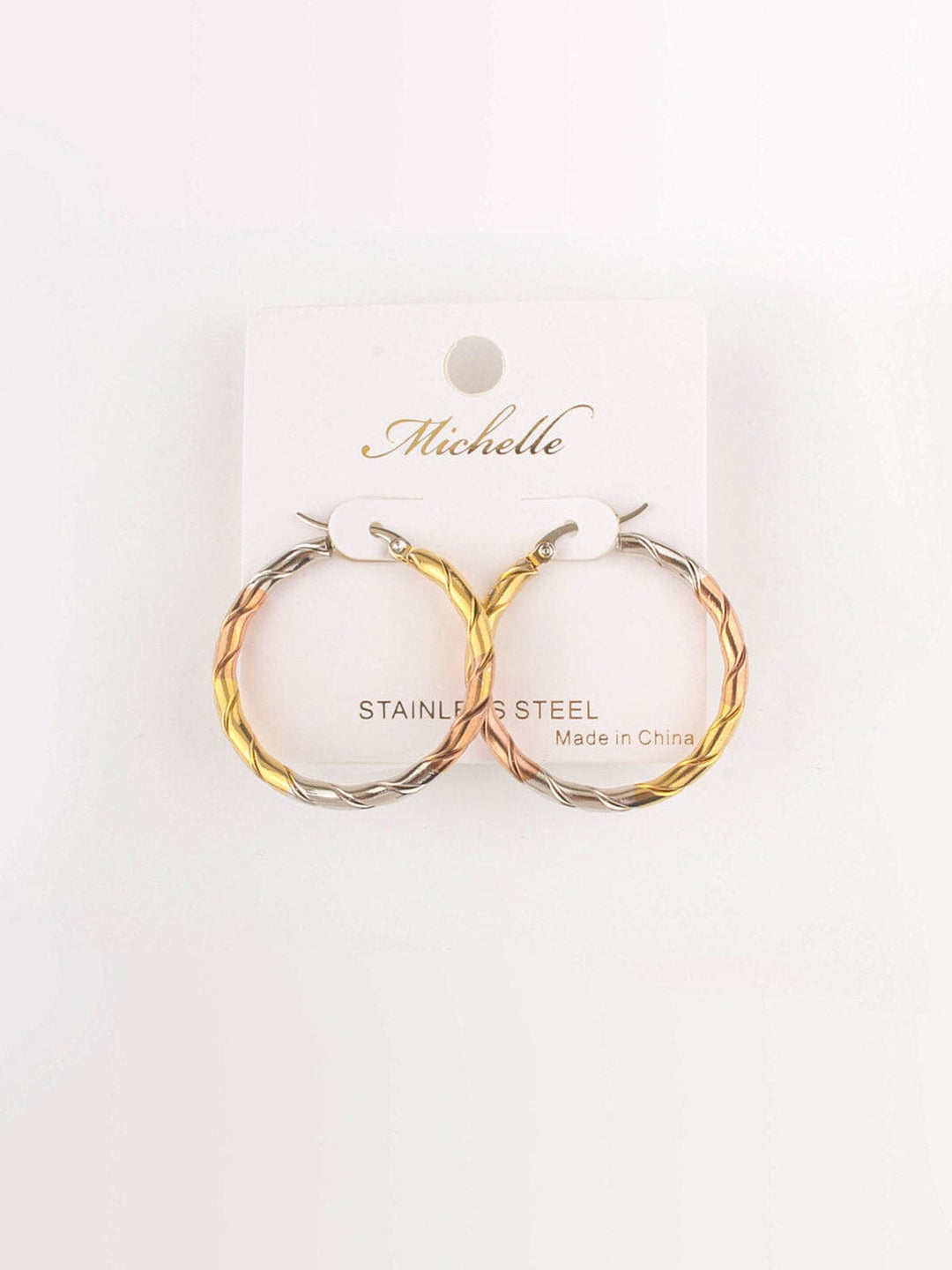FASHION STAINLESS STEEL MULTI HOOPS EARRINGS