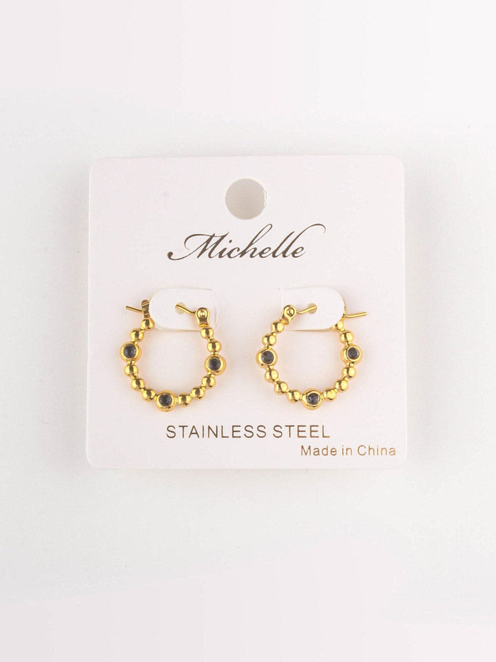 FASHION STAINLESS STEEL SMALL HOOPS EARRINGS