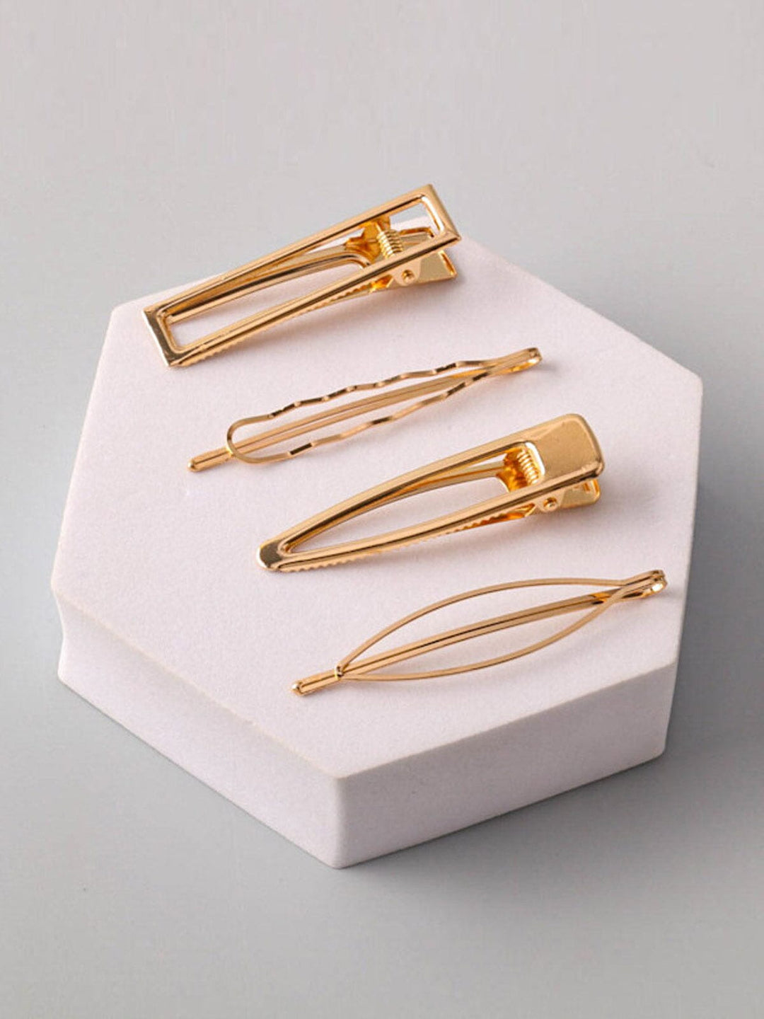 WOMEN'S GOLD & SILVER MULTIPLE HAIR CLIP BARRETTES