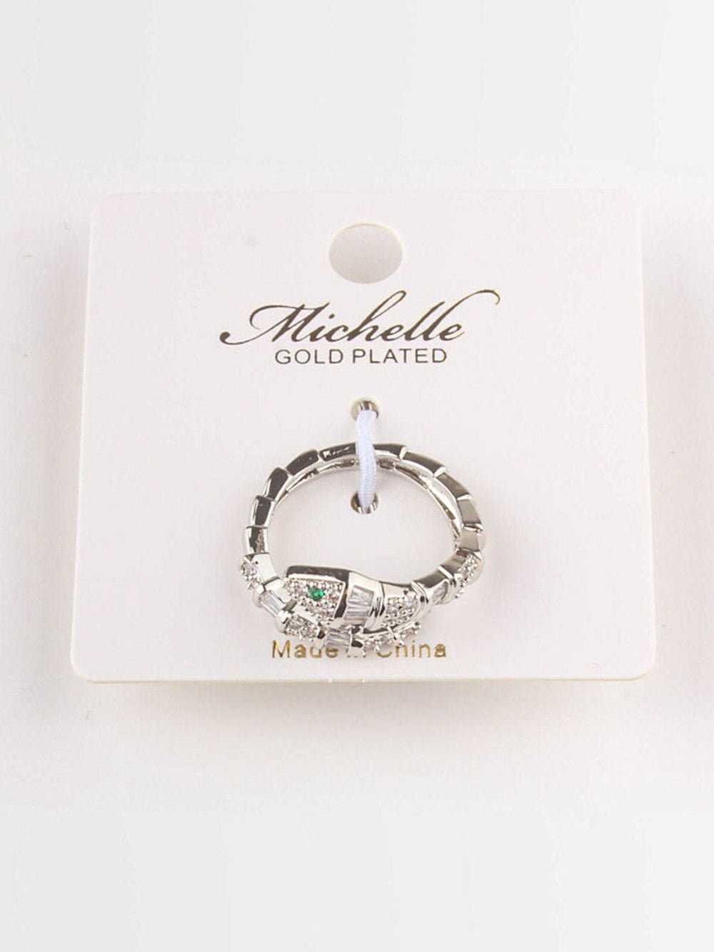 FASHION WHITE GOLD PLATED SNAKE STONES RINGS