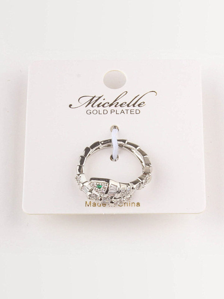 FASHION WHITE GOLD PLATED SNAKE STONES RINGS