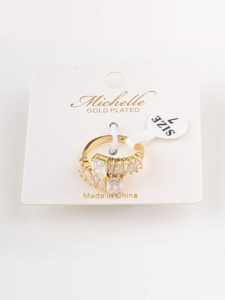 WOMEN'S GOLD PLATED STONES RINGS