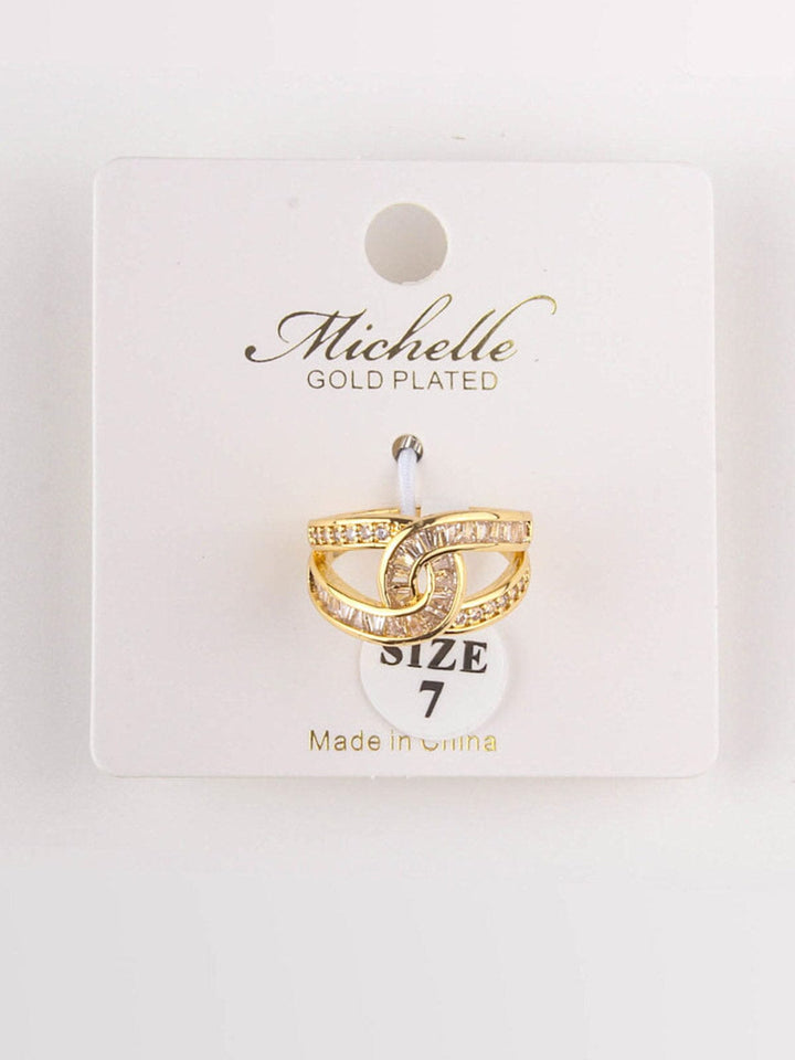 WOMEN'S GOLD PLATED STONES RINGS