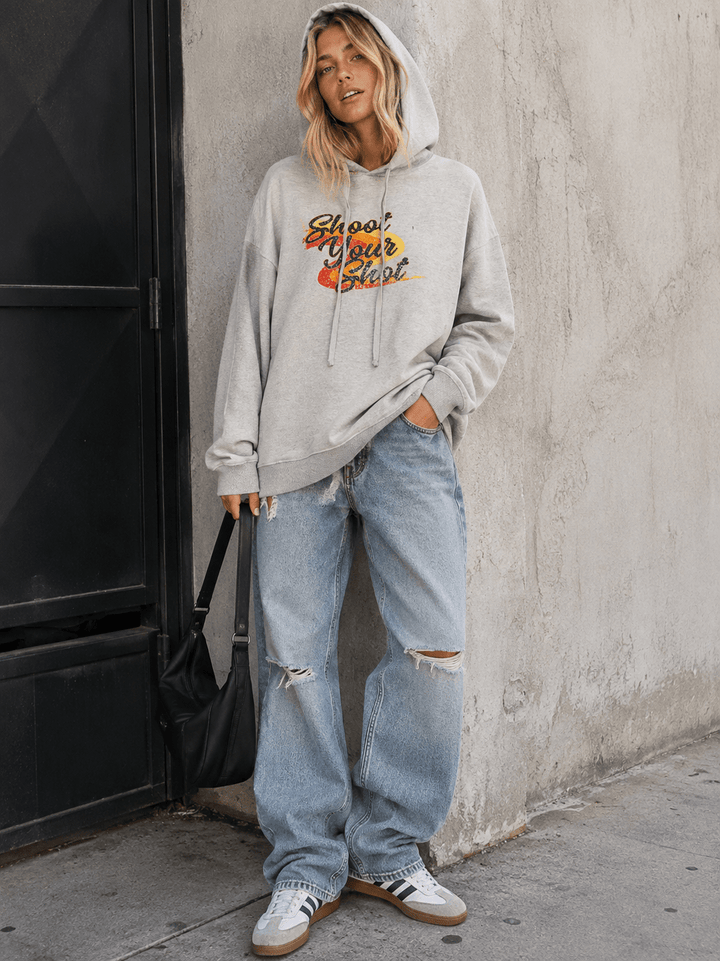WOMEN'S LONG SLEEVE GRAPHIC PULLOVER HOODIES SWEATER