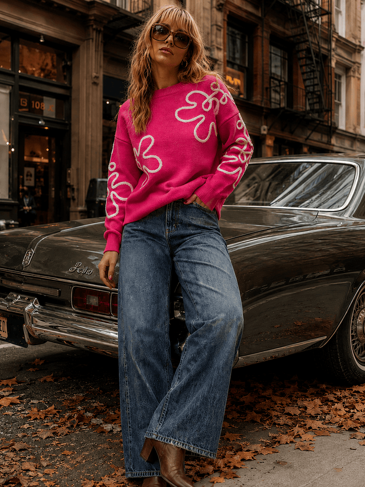 WOMEN'S LONG SLEEVE DETAILED PULLOVER SWEATERS