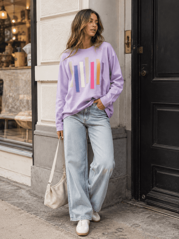 WOMEN'S LONG SLEEVE GRAPHIC PULLOVER SWEATERS