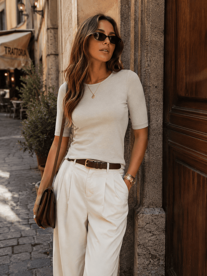 WOMEN'S SHORT SLEEVE BASIC TOP