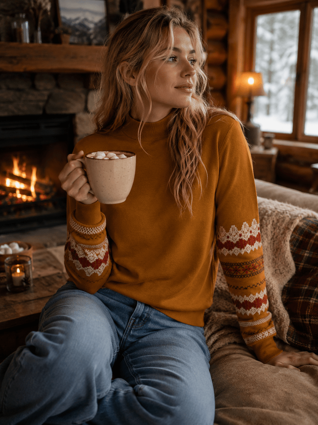 WOMEN'S LONG DETAILED SLEEVE SIDE SLIT TOP