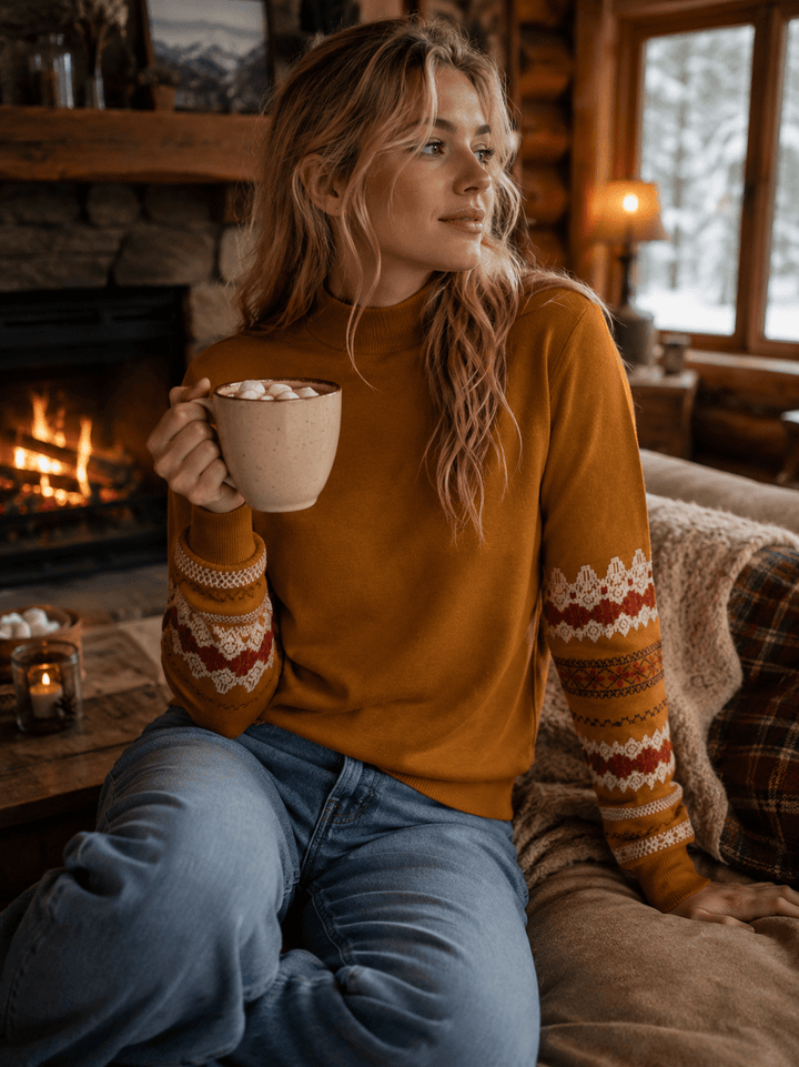 WOMEN'S LONG DETAILED SLEEVE SIDE SLIT TOP