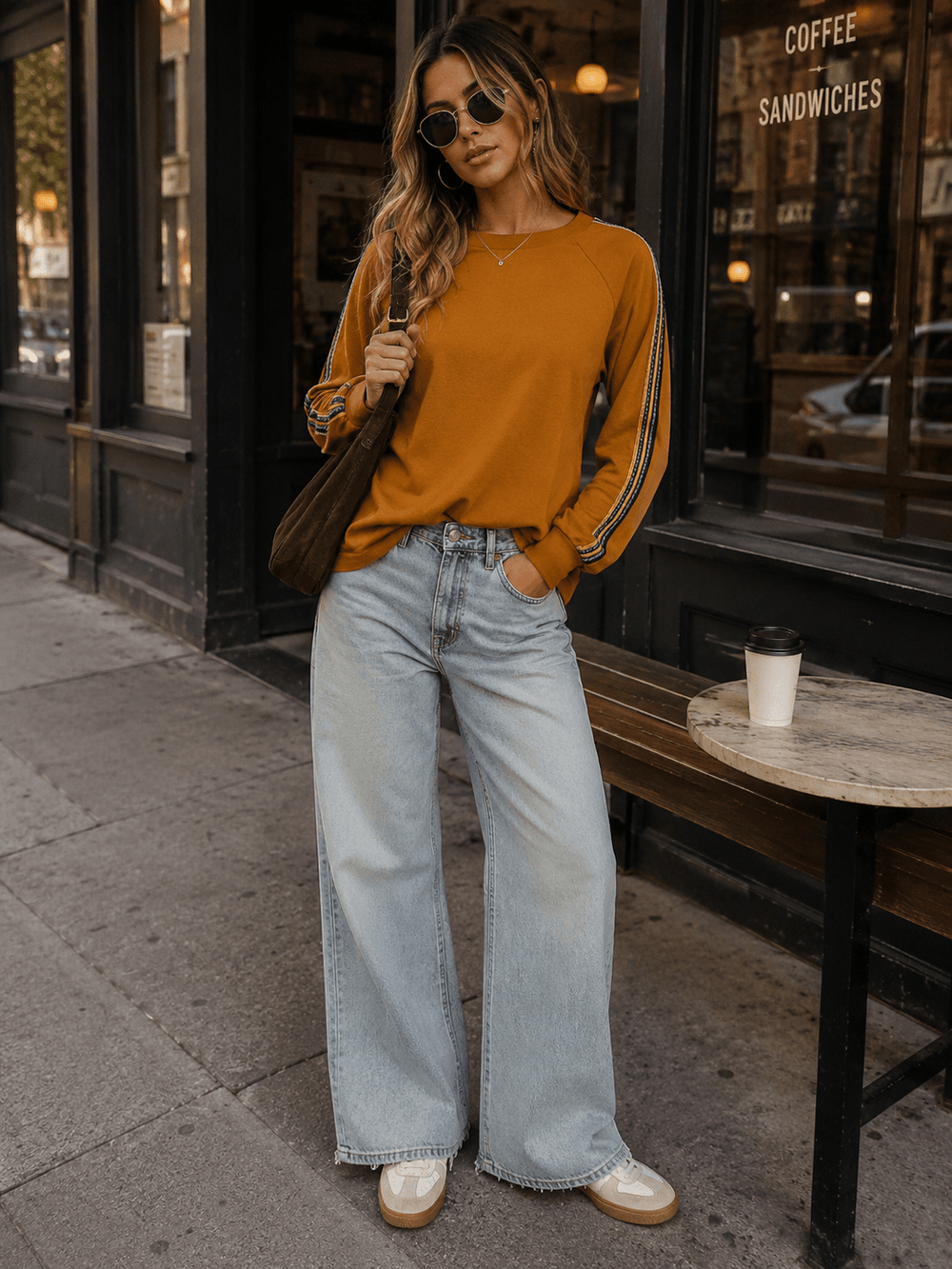 WOMEN'S LONG SLEEVE STRIPES DETAILED TOP