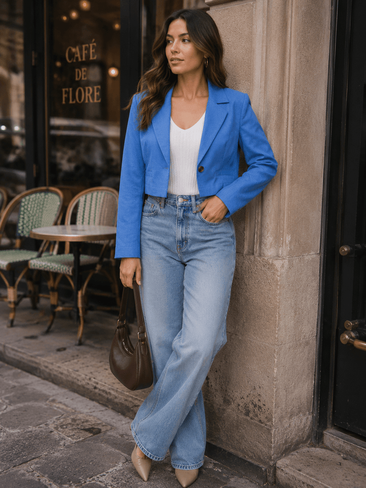 WOMEN'S LONG SLEEVE BUTTON CLOSURE BLAZER