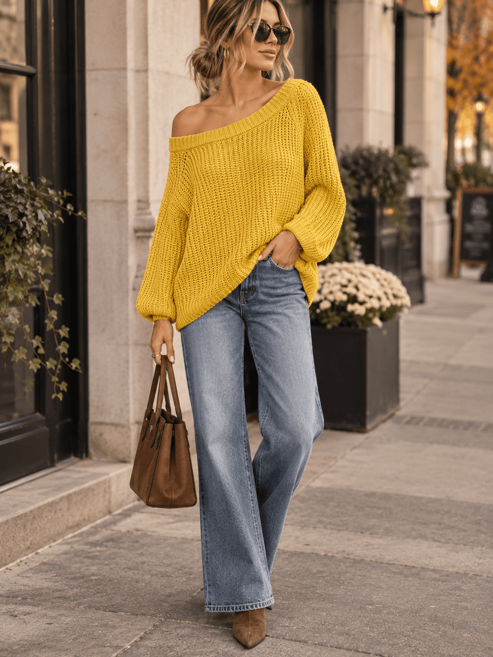 WOMEN'S LONG SLEEVE KNIT PULLOVER SWEATER