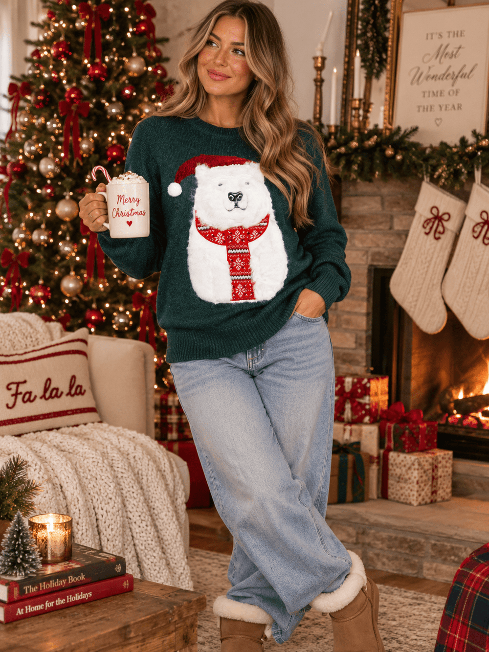 WOMEN'S LONG SLEEVE PULLOVER HOLIDAY SWEATER