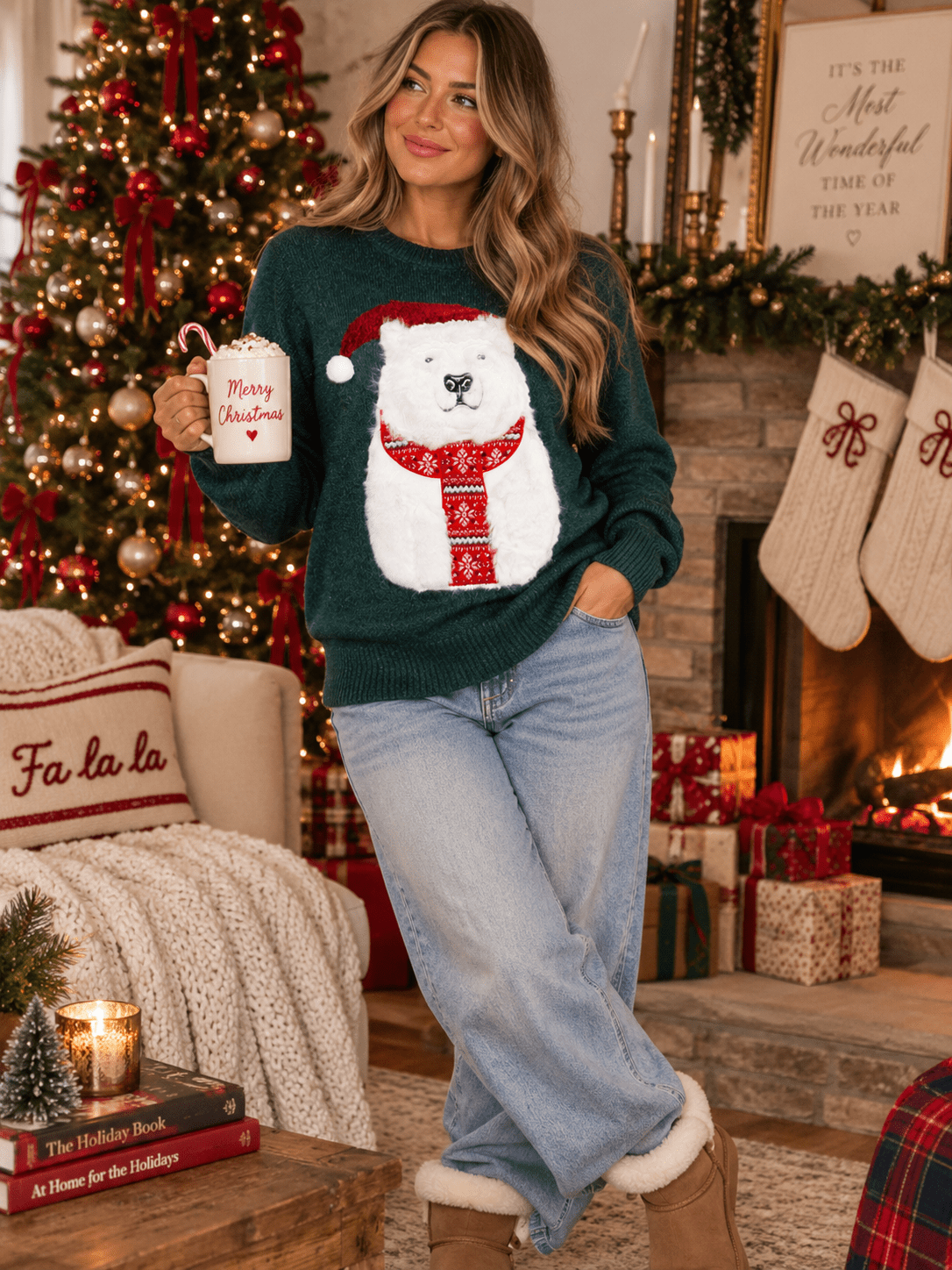 WOMEN'S LONG SLEEVE PULLOVER HOLIDAY SWEATER