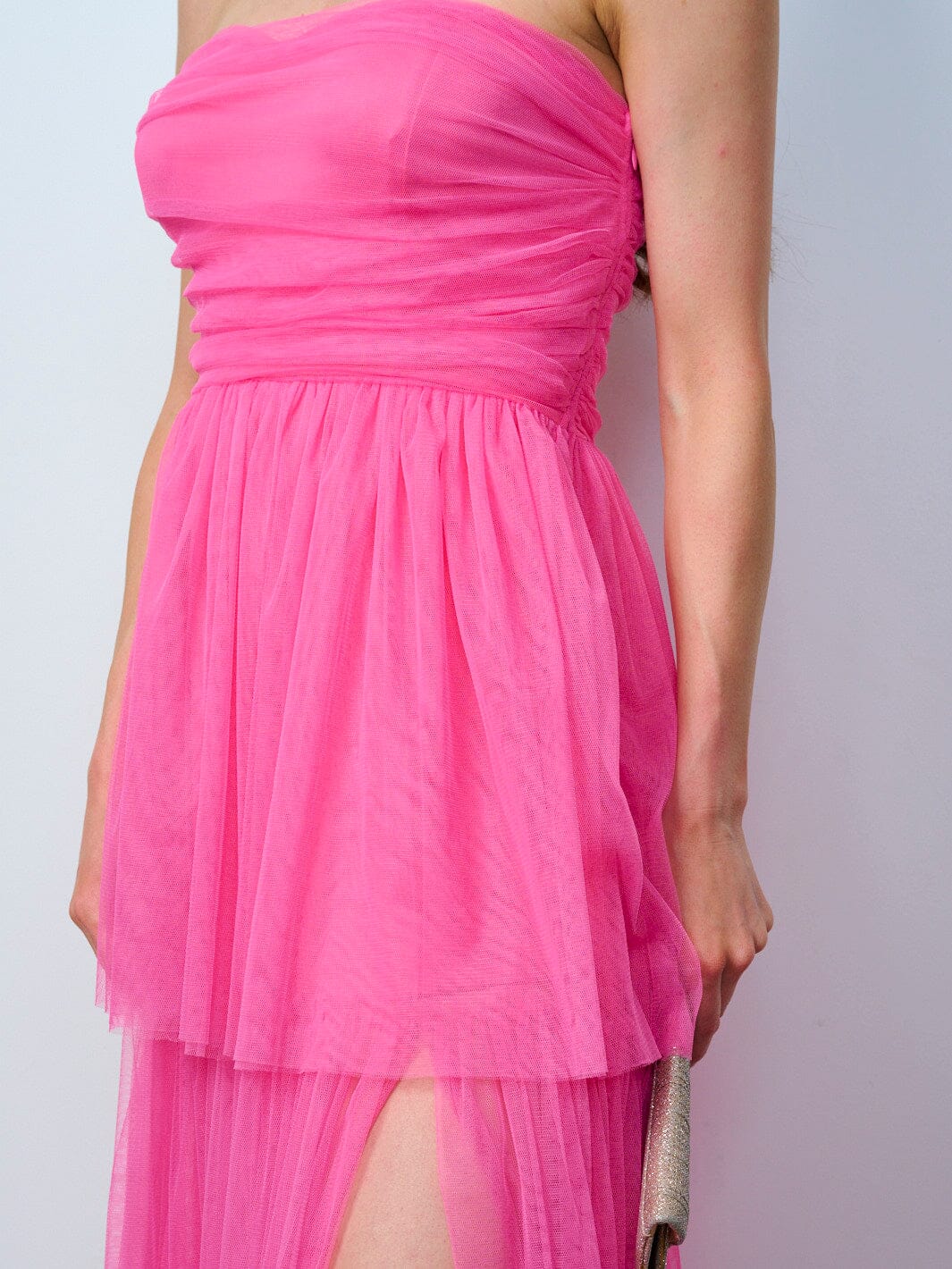 WOMEN'S SLEEVELESS SMOCK TIERED RUFFLE MAXI DRESS