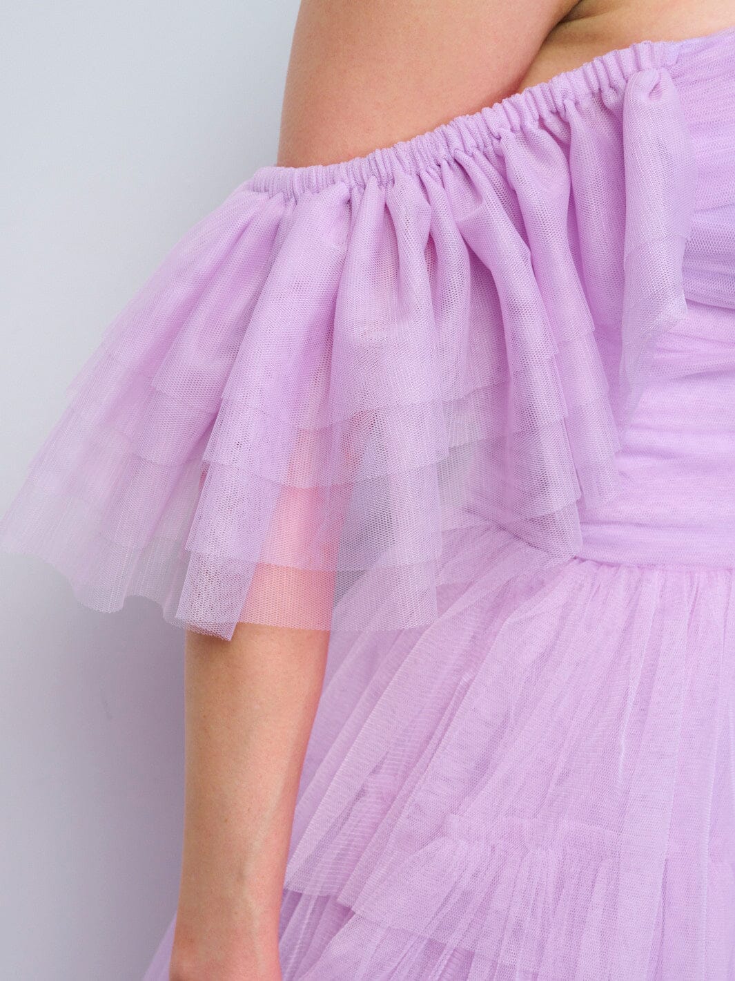 WOMEN'S OFF SHOULDER SMOCK TIERED RUFFLE HIGH-LOW MAXI DRESS